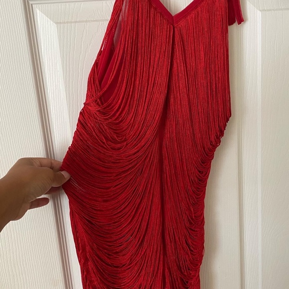 SHORT RED FRINGE DRESS - Picture 3 of 3